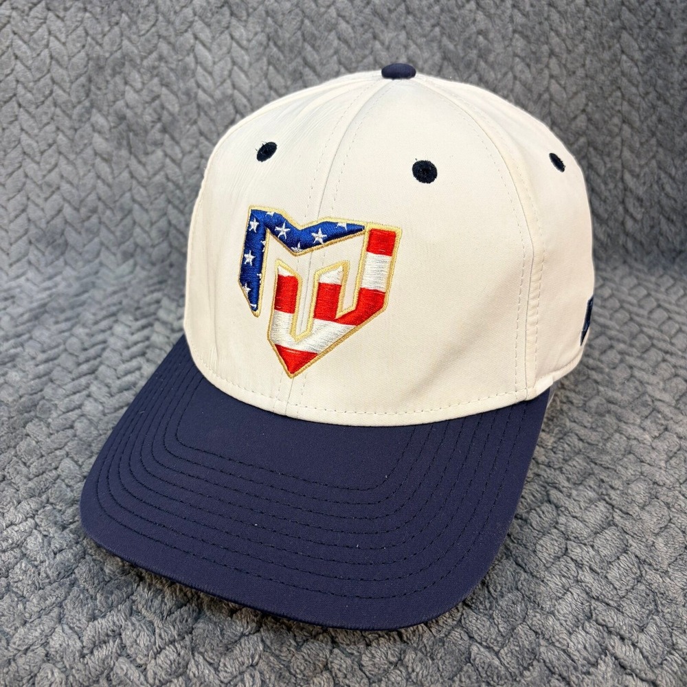 Marucci Dome Headwear A-Flex USA Flag Logo XXIX M/L White Navy Baseball Hat
